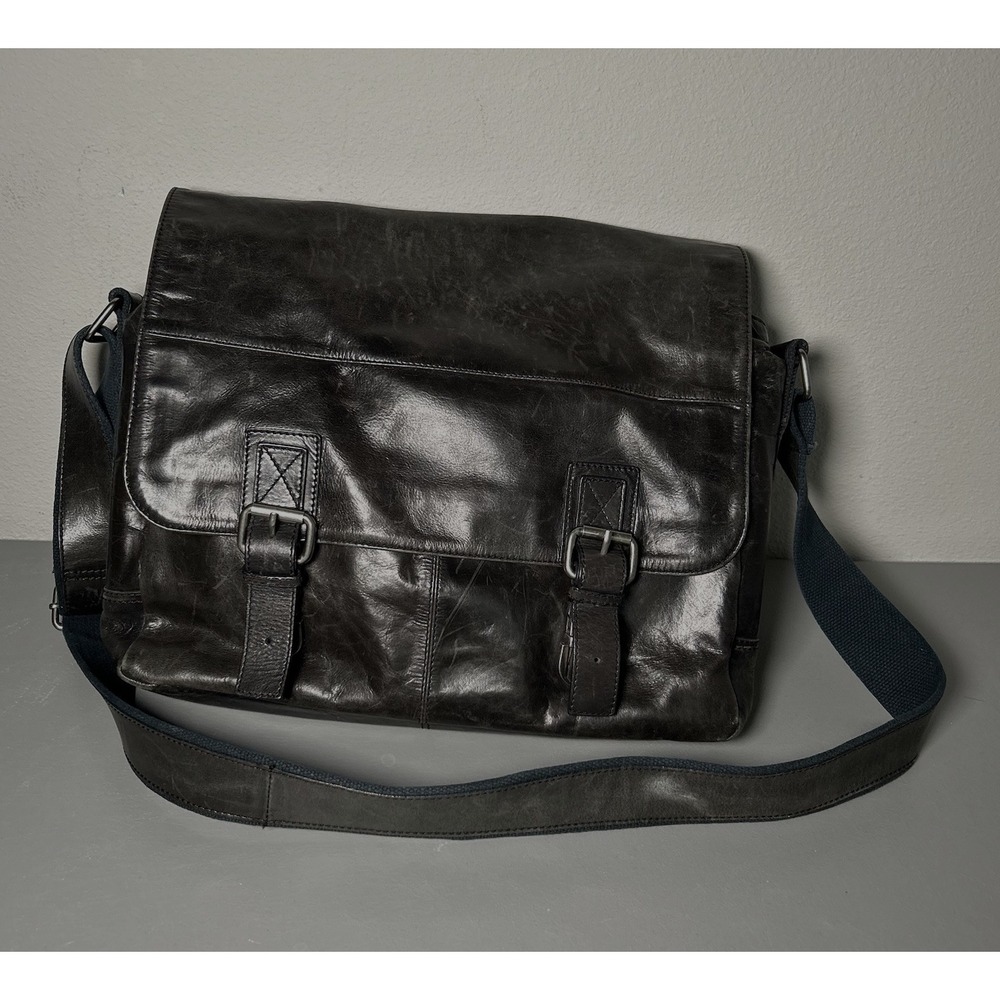 Fossil Genuine Leather Flap Top Briefcase Messenger Bag